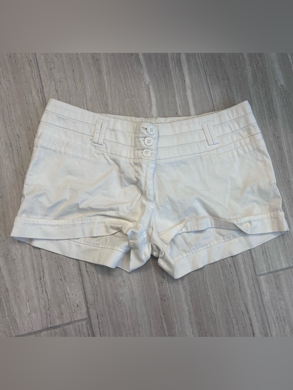 Charlotte Russe White High Waist Button Front Shorts